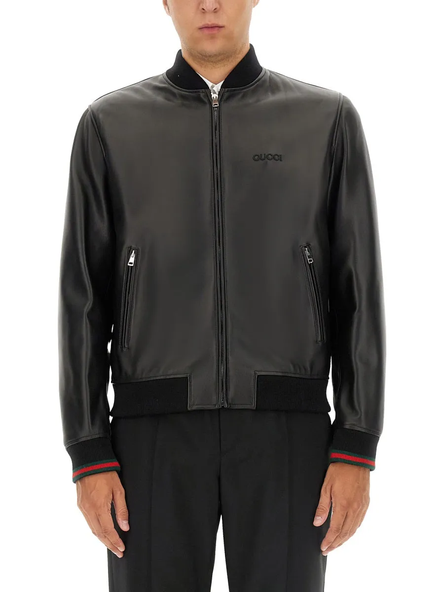 Leather Bomber Jacket sold by Wanan Luxury