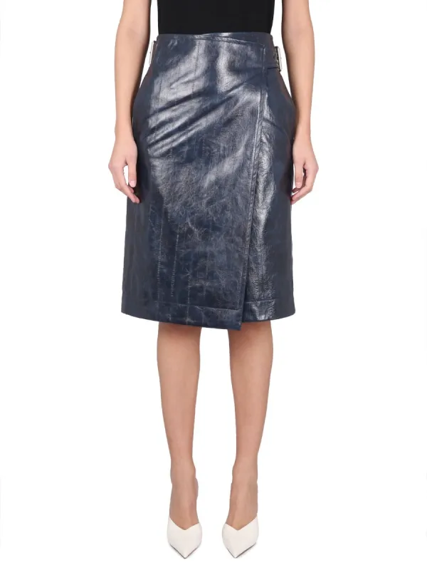 Leather Midi Skirt made by Bottega Veneta