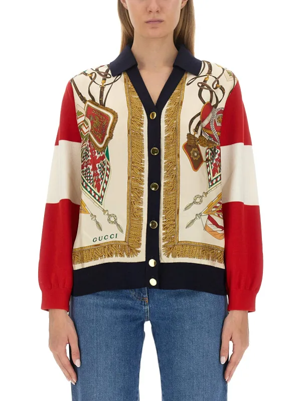 Extra Fine Wool Cardigan With Print made by Gucci