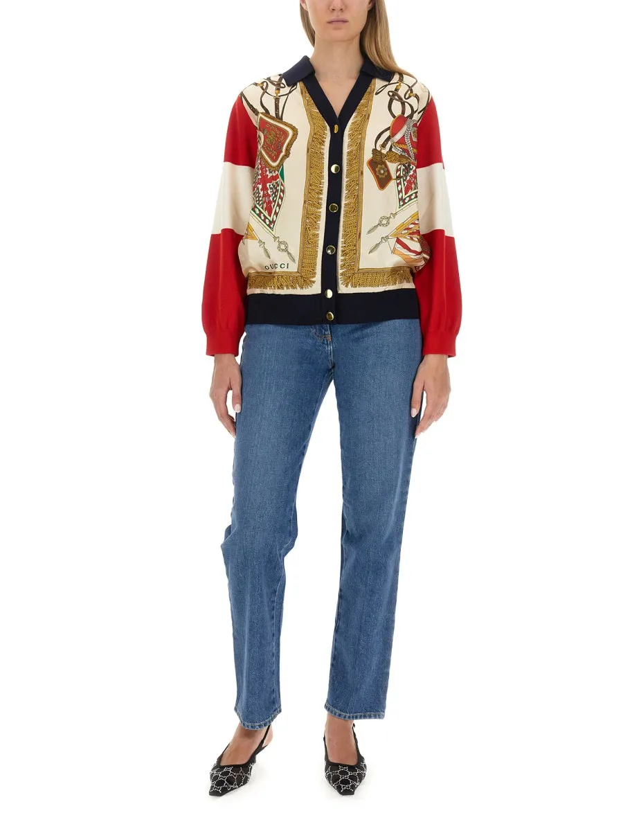 Extra Fine Wool Cardigan With Print sold by Wanan Luxury product image thumbnail 2