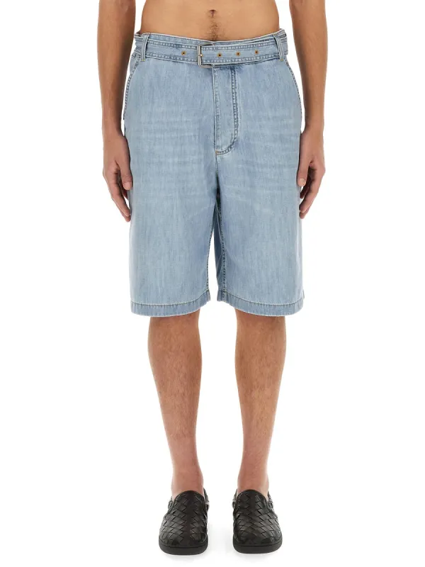 Denim Bermuda Shorts made by Bottega Veneta