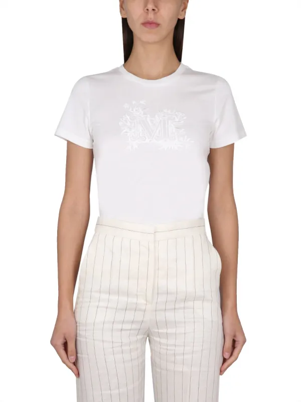 T-Shirt With Logo Embroidery made by MaxMara