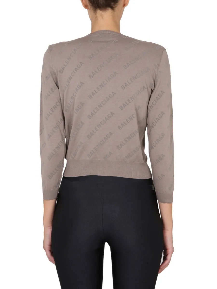 Allover Logo Cropped Cardigan sold by Wanan Luxury product image thumbnail 3