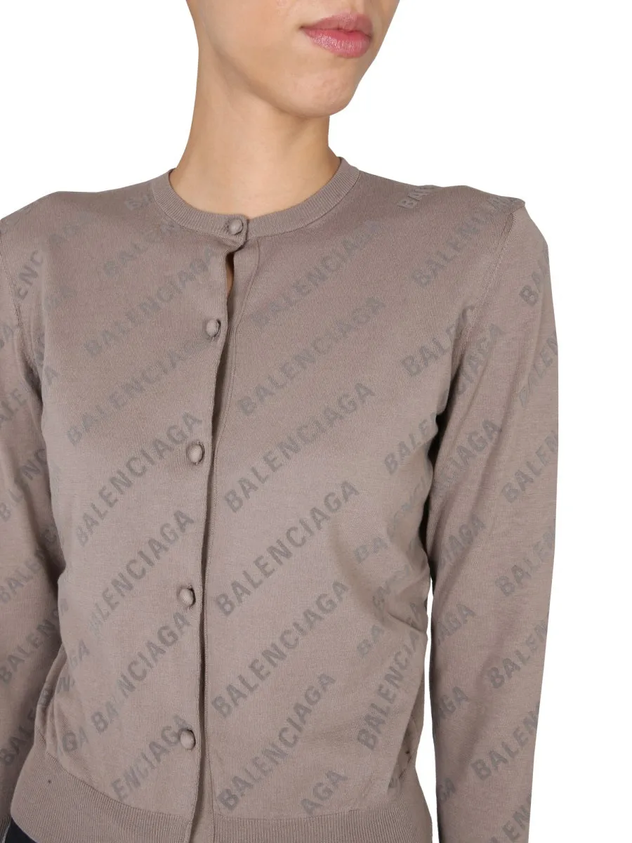 Allover Logo Cropped Cardigan sold by Wanan Luxury product image thumbnail 4