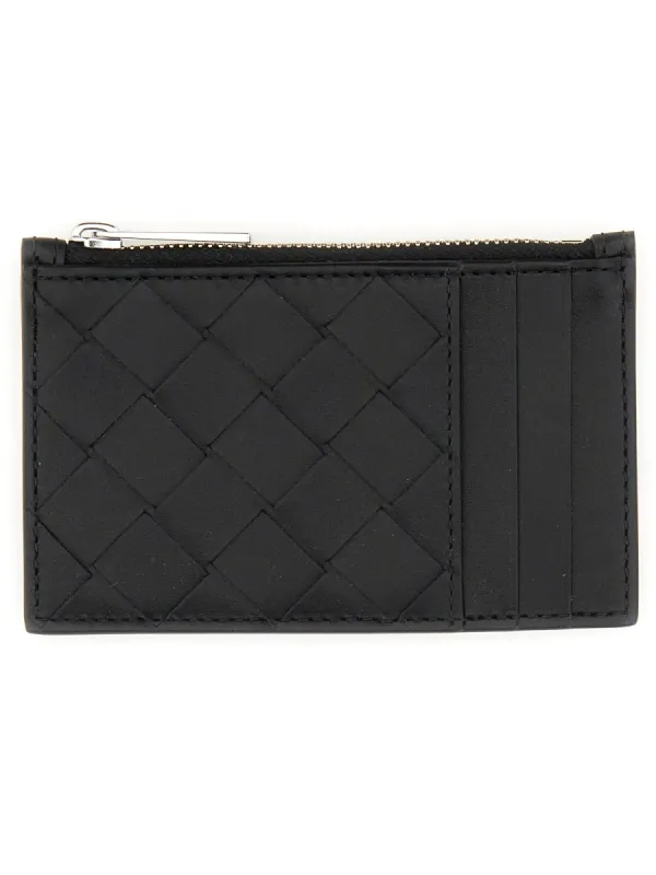 Woven Card Holder With Zipper made by Bottega Veneta
