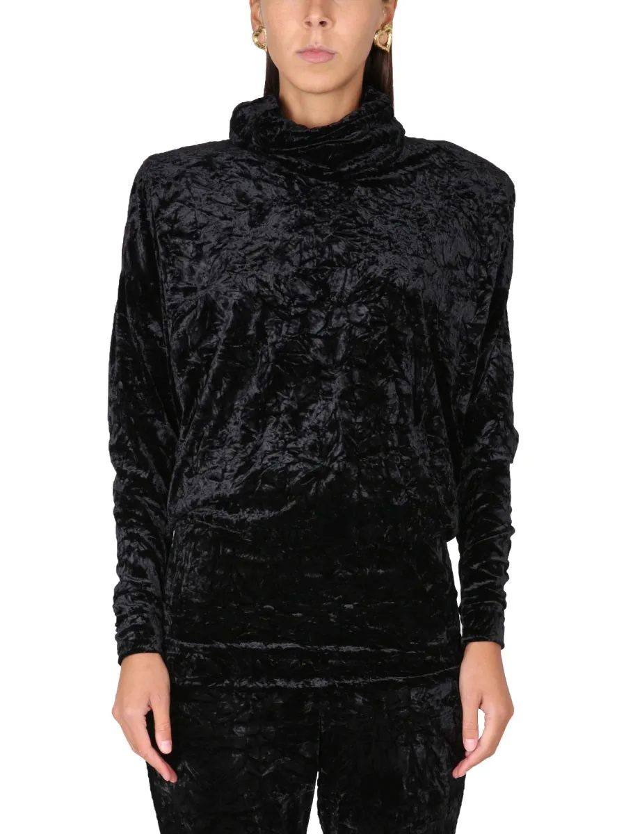 Velvet Turtleneck Top sold by Wanan Luxury