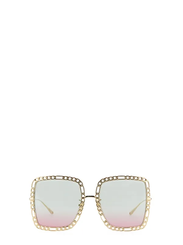 Occhiale Da Sole Rettangolare Con Catena made by Gucci