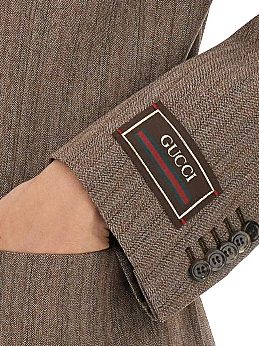 Herringbone Wool Jacket sold by Wanan Luxury product image thumbnail 4
