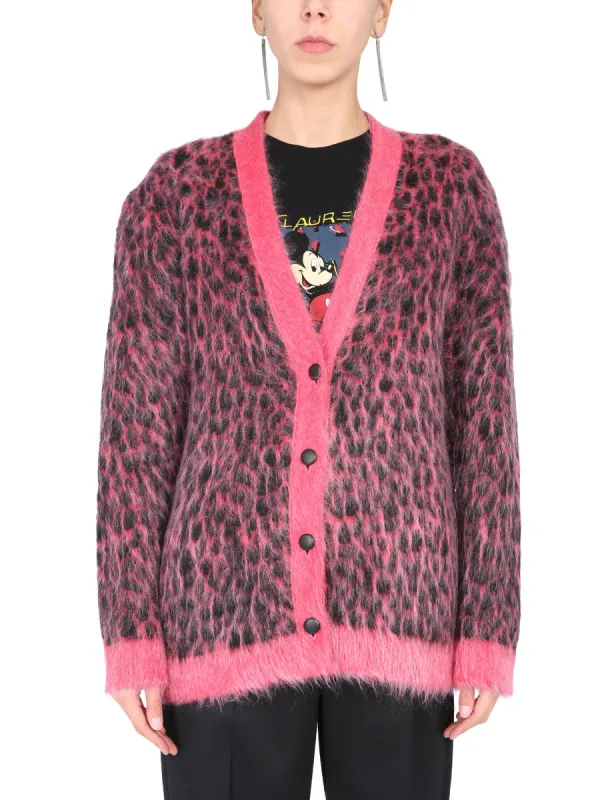 Leopard Jacquard Cardigan made by Yves Saint Laurent