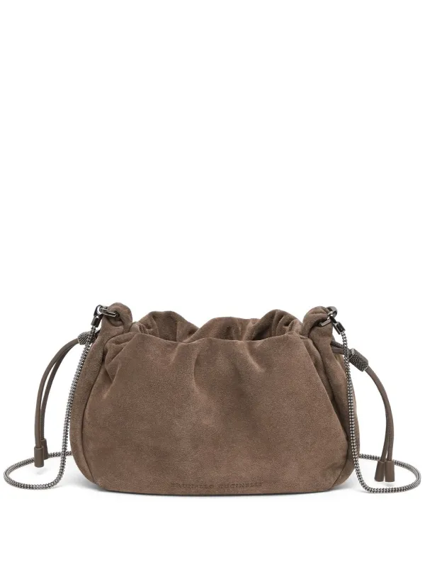 Mellow Mini Leather Bucket Bag made by Brunello Cucinelli