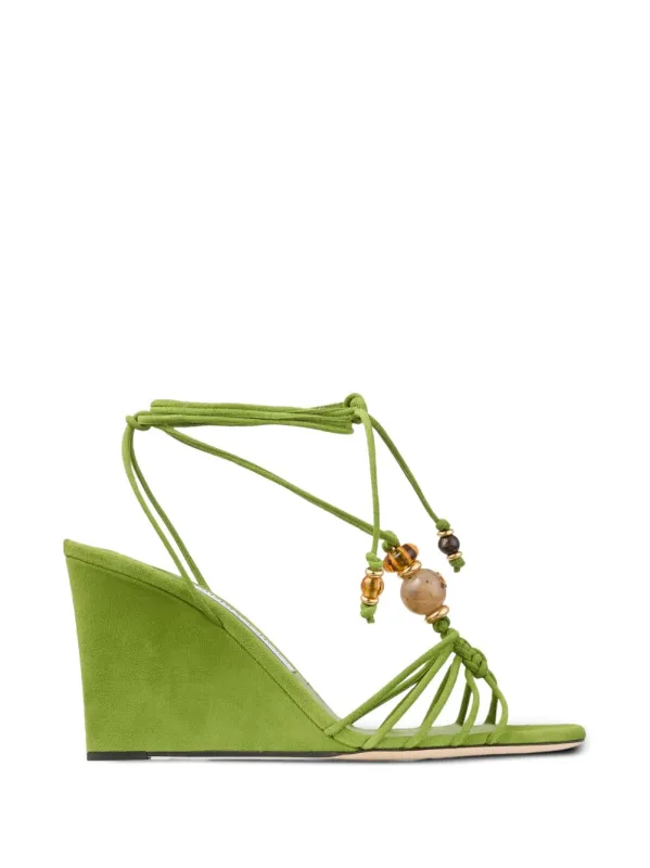 Lova Suede Leather Wedge Sandals made by Jimmy Choo