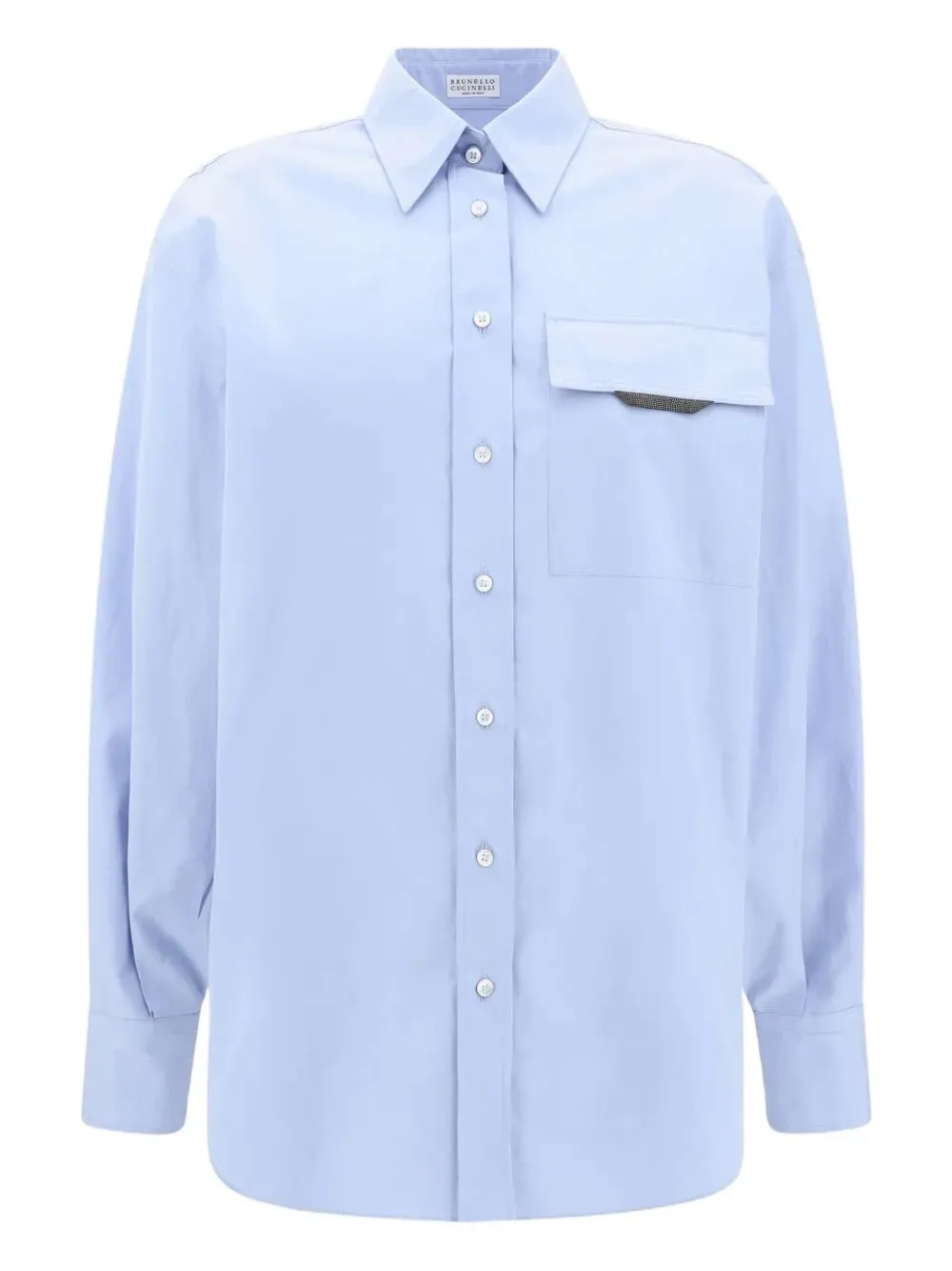 Shiny Detail Cotton Shirt With Pocket sold by Wanan Luxury