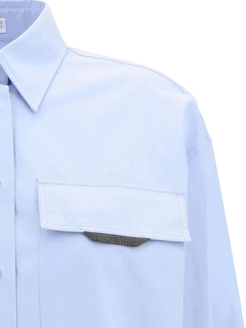 Shiny Detail Cotton Shirt With Pocket sold by Wanan Luxury product image thumbnail 3