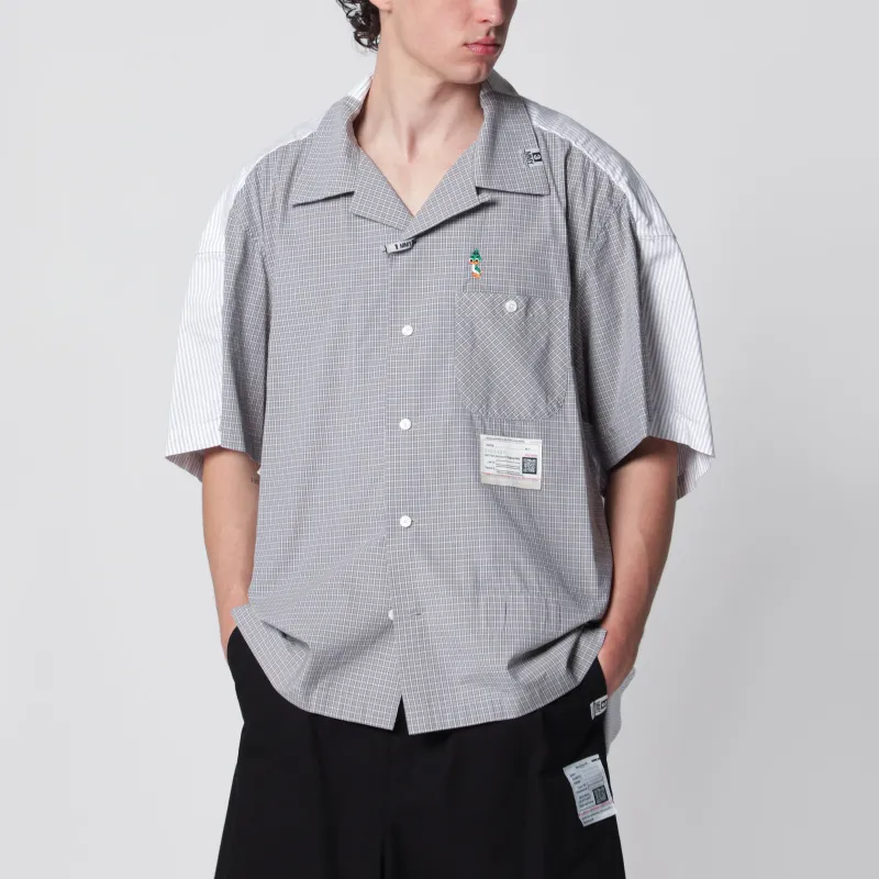 Grey Checked Cotton Layered Shirt made by Maison MIHARA YASUHIRO