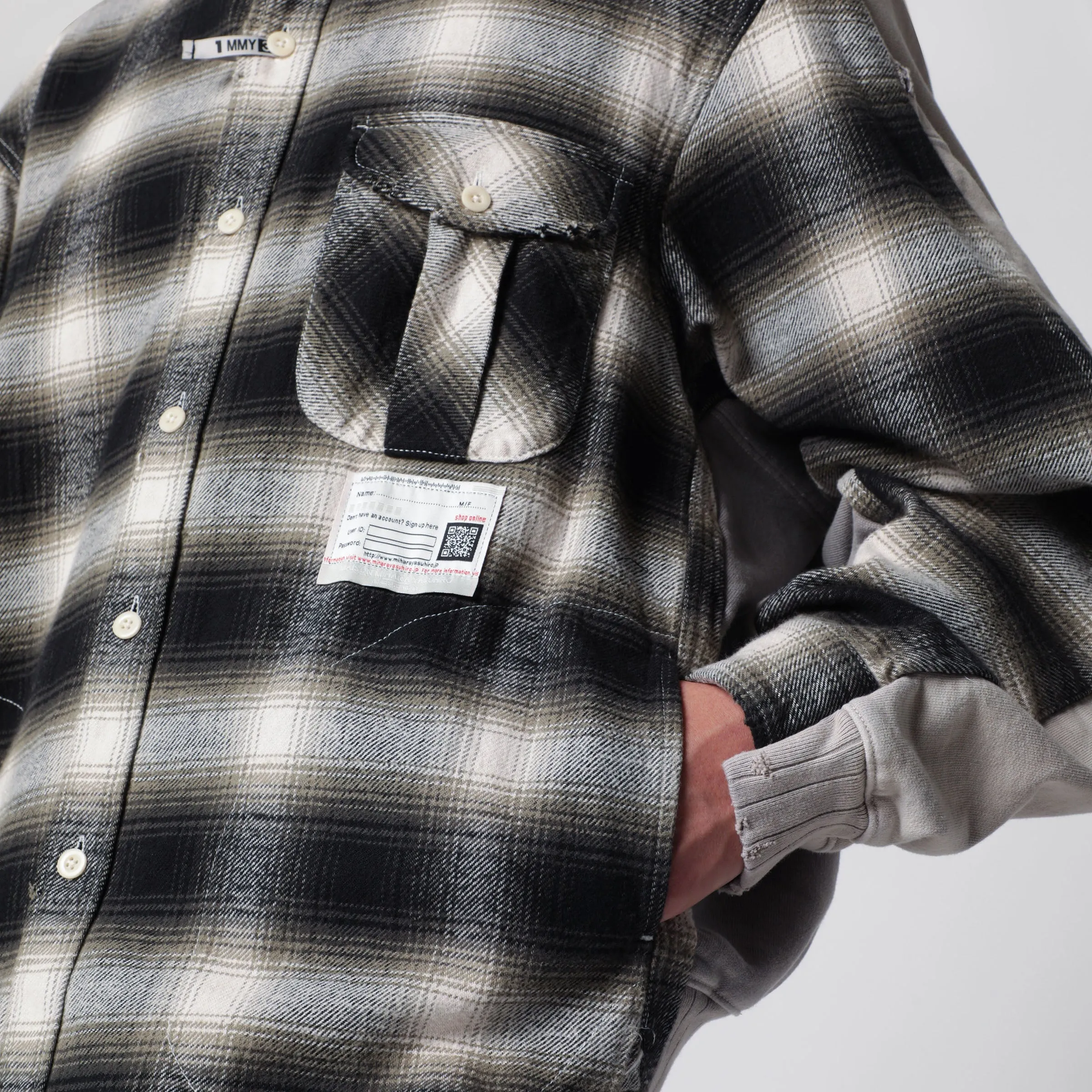 Reversible Shirt Jacket In Black/White French Terry sold by Wanan Luxury product image thumbnail 2