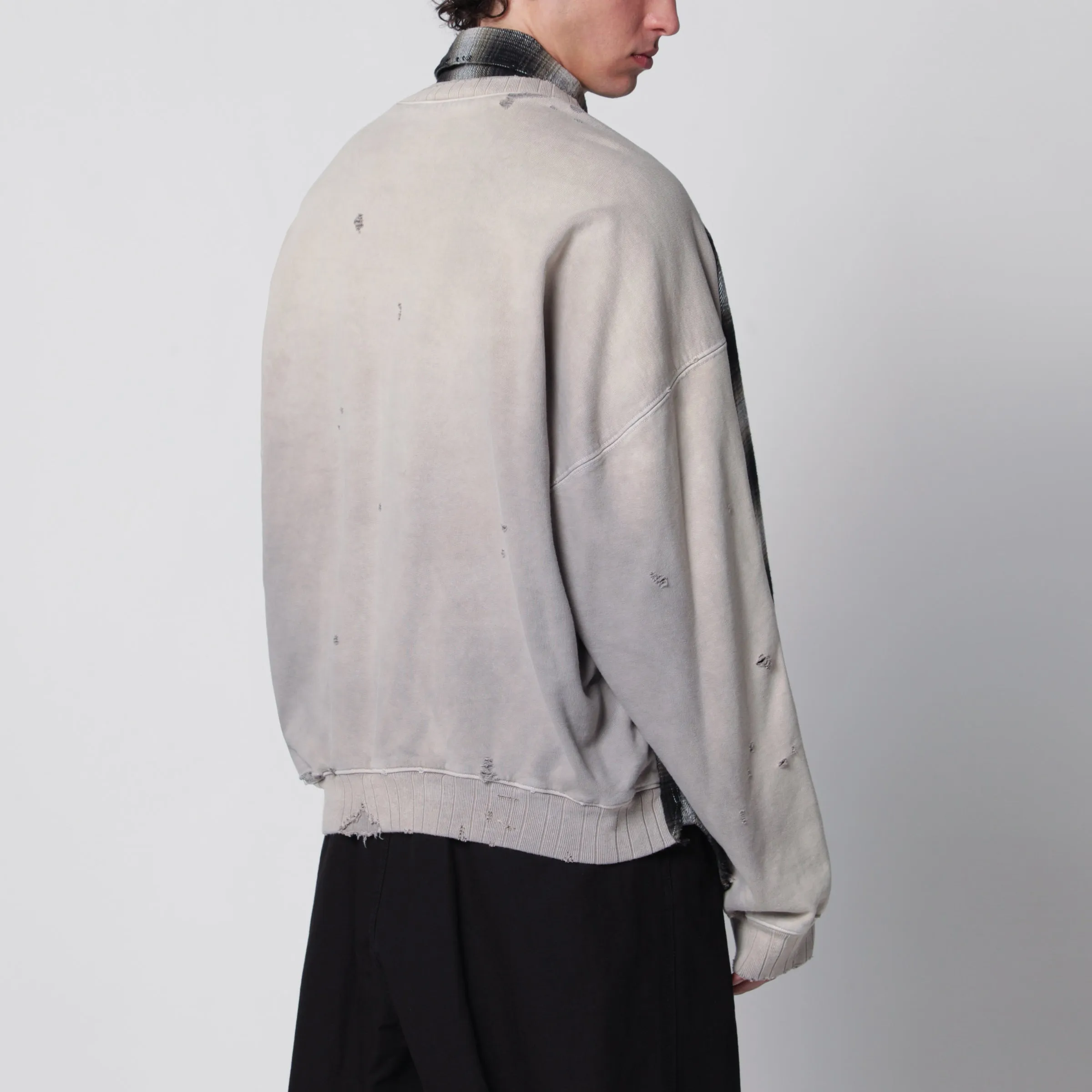 Reversible Shirt Jacket In Black/White French Terry sold by Wanan Luxury product image thumbnail 3
