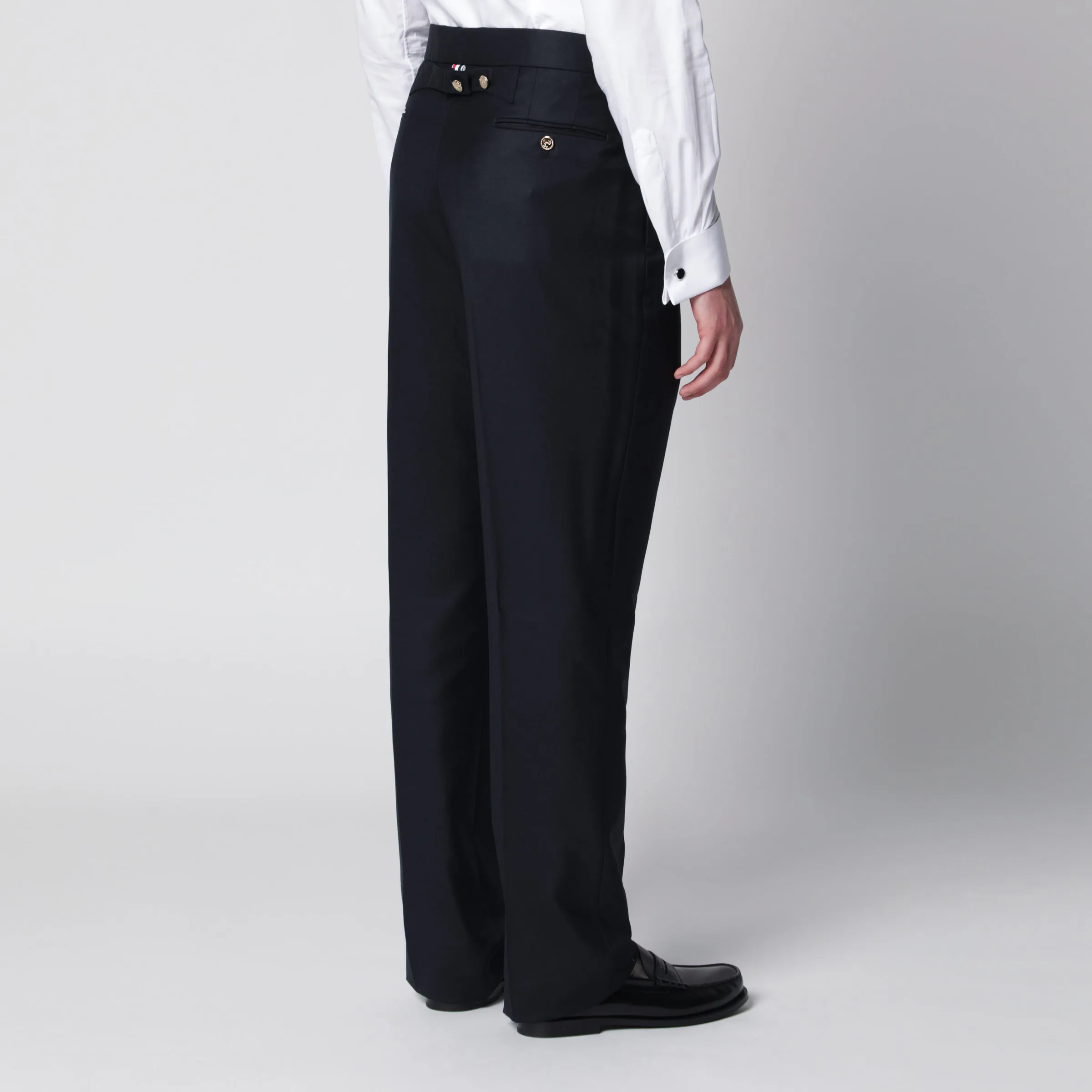 Navy Blue Wool Trousers sold by Wanan Luxury product image thumbnail 2