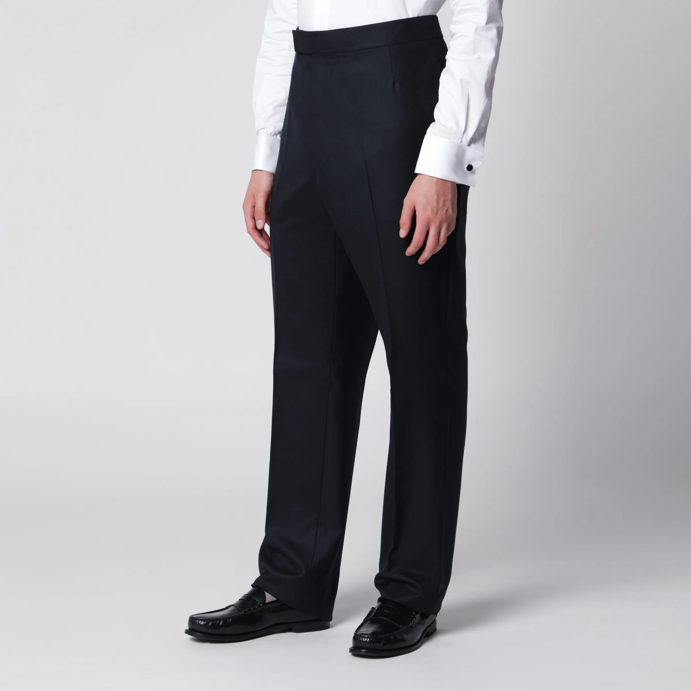 Navy Blue Wool Trousers sold by Wanan Luxury product image thumbnail 3