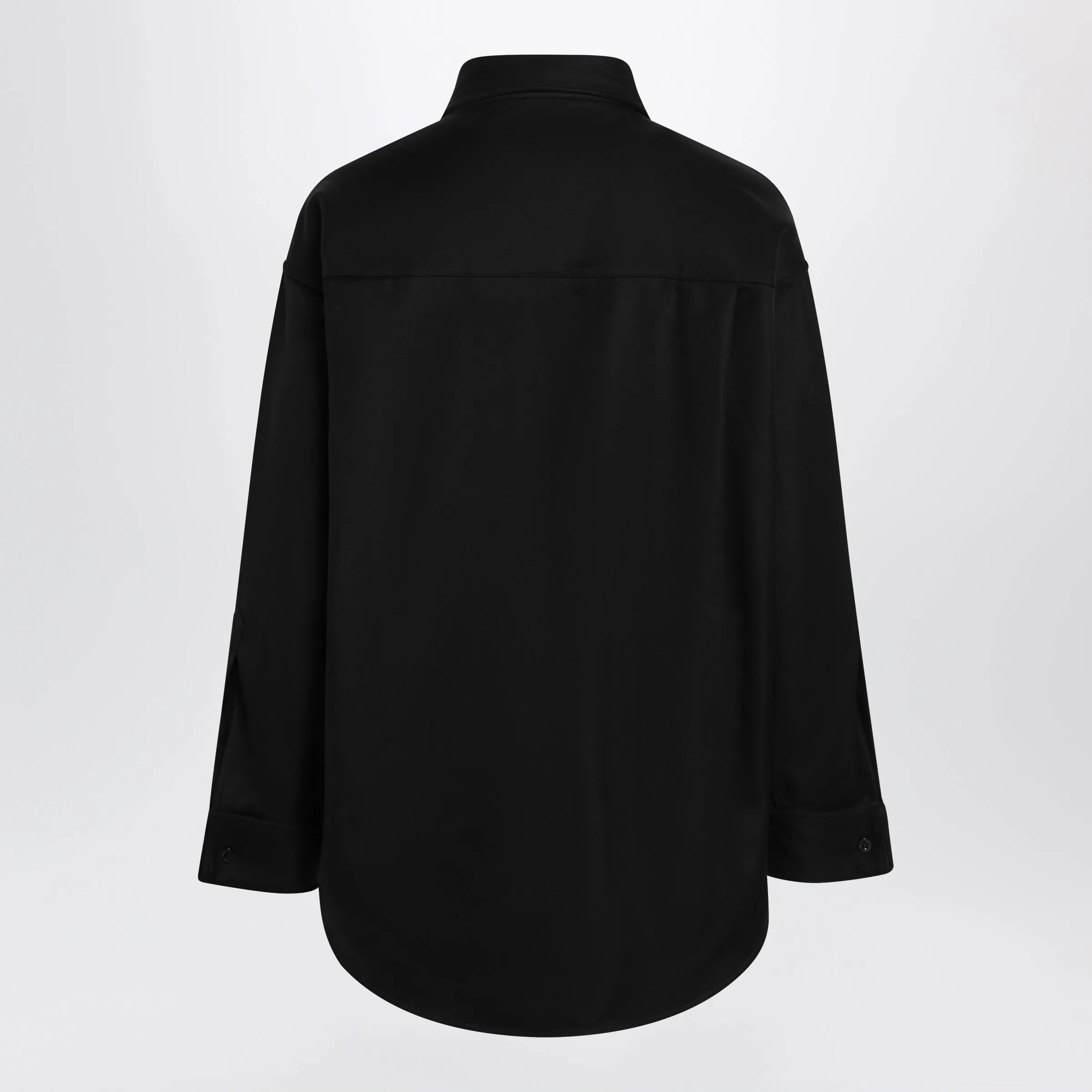 Classic Cocoon Shirt In Double Cotton, Black sold by Wanan Luxury product image thumbnail 2