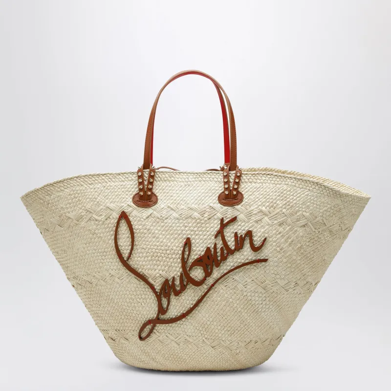 Raffia And Calf Leather Tote Bag Cabata Large made by Christian Louboutin