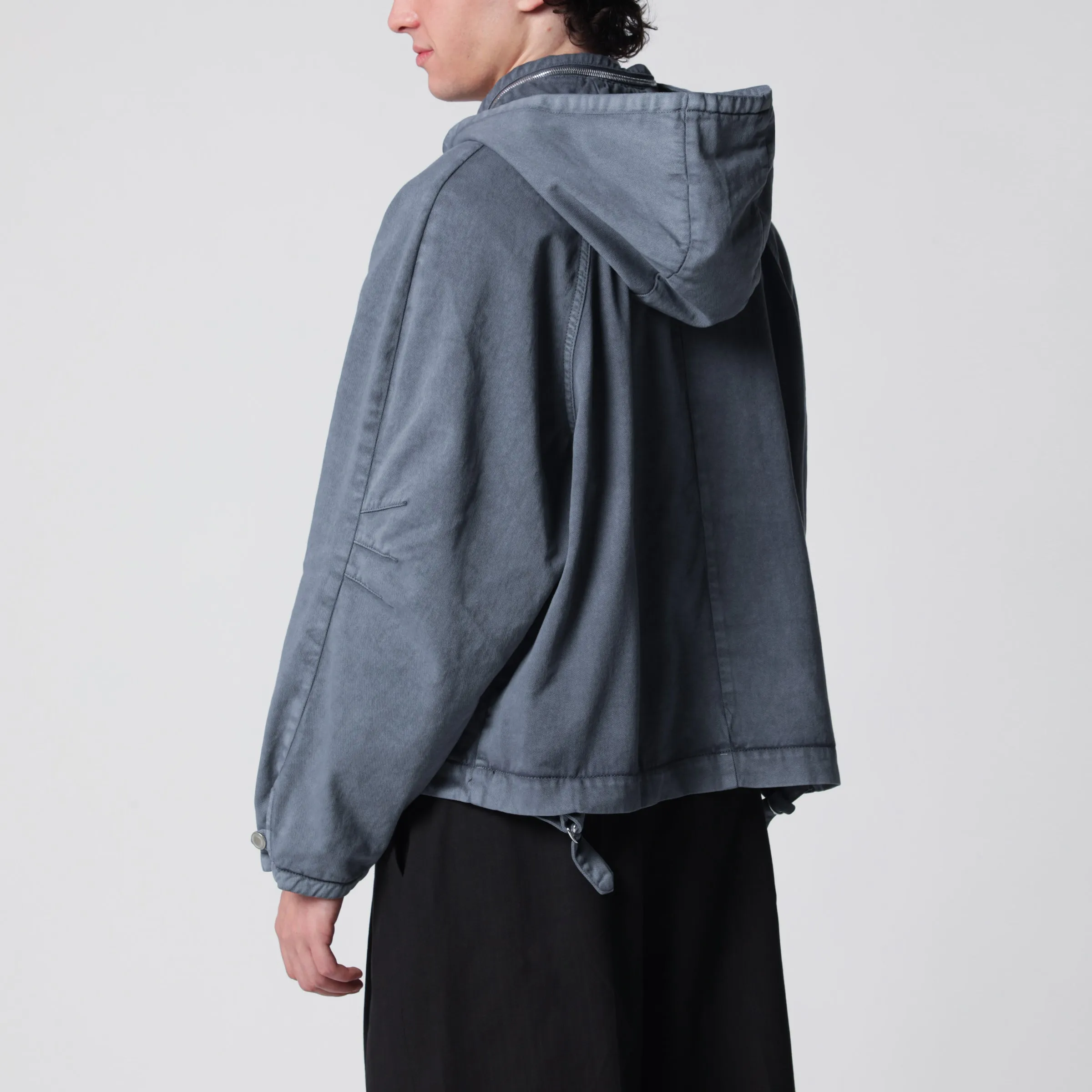 Charcoal Grey Zip-Up Jacket In Cotton sold by Wanan Luxury product image thumbnail 3