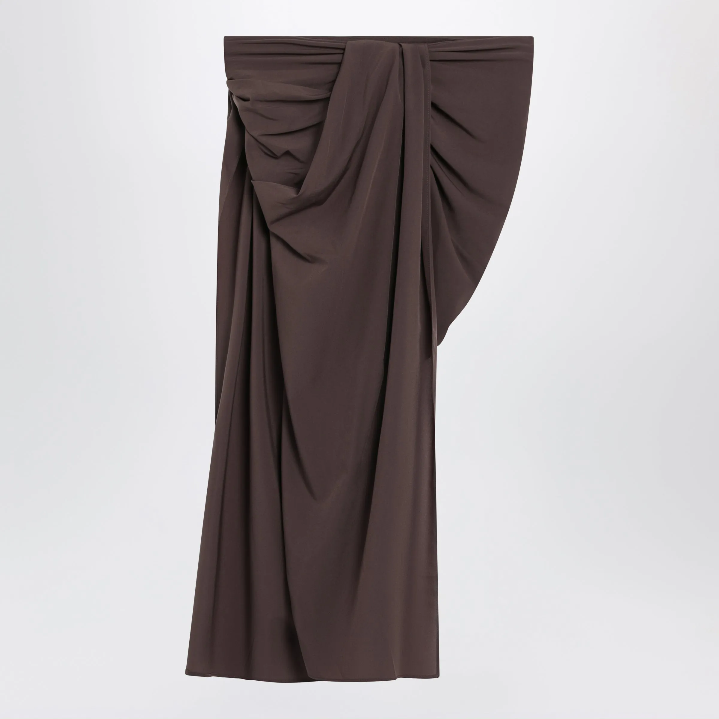 Brown Asymmetric Pareo Skirt sold by Wanan Luxury