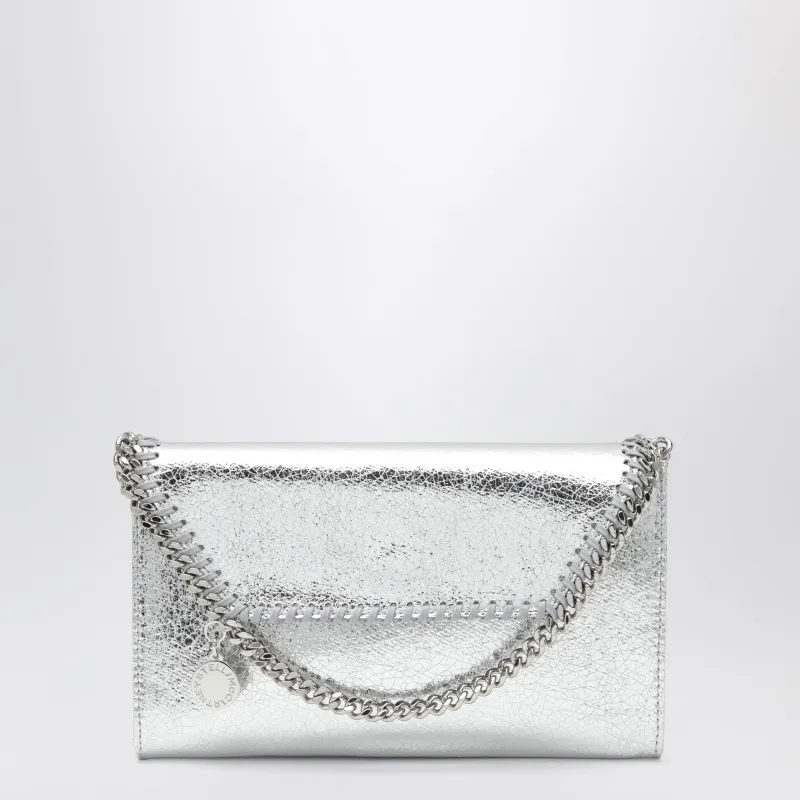 Falabella Metallic Silver Crossbody Wallet Bag made by Stella McCartney
