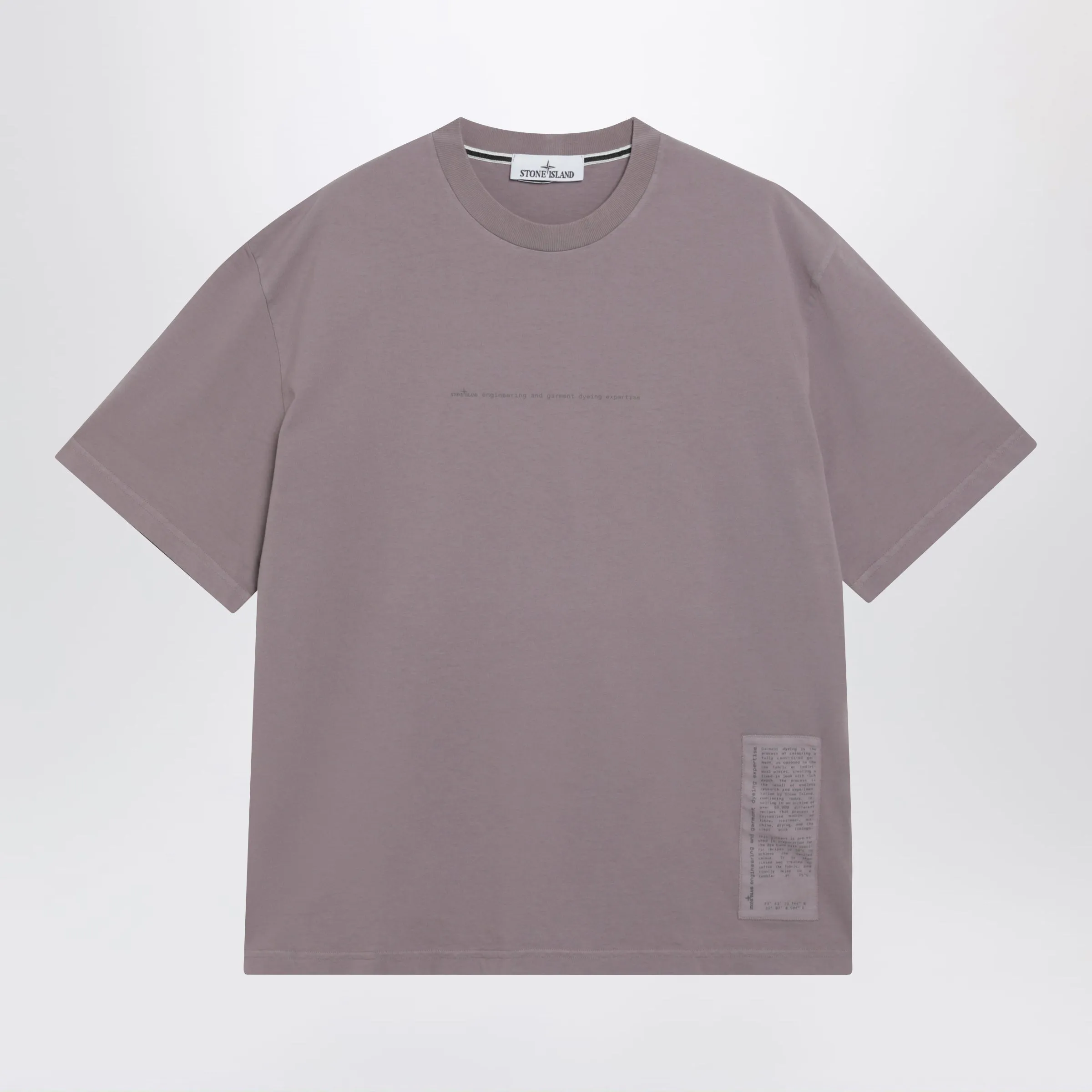 Grey-Purple T-Shirt With Garment Dyed Graphics Print sold by Wanan Luxury