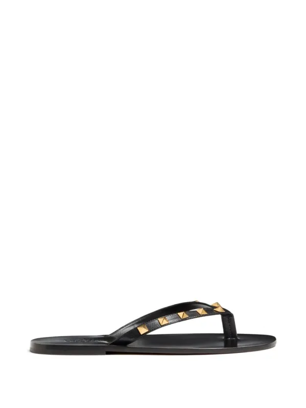 Rockstud Leather Thong Sandals made by Valentino Garavani