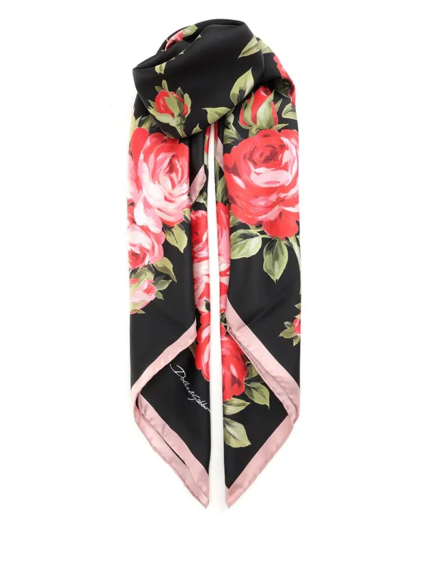 Square Scarf Scarves And Foulards Black made by Dolce & Gabanna
