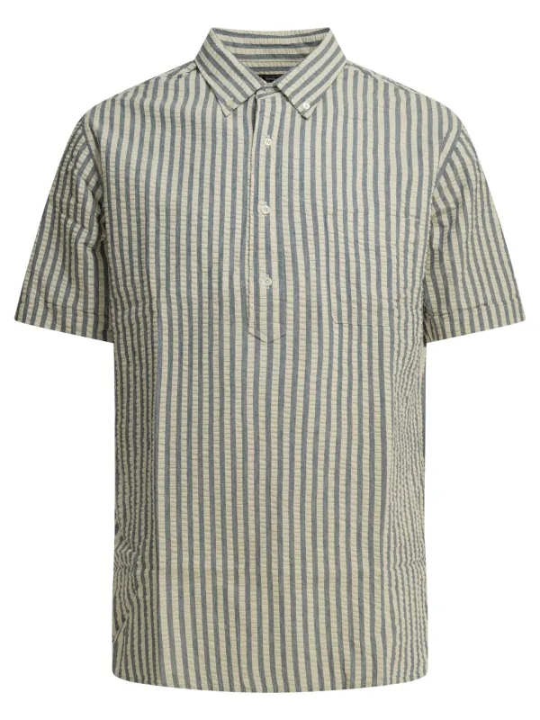 Casual Cotton Seersucker Shirt Shirts Light Blue made by BEAMS PLUS