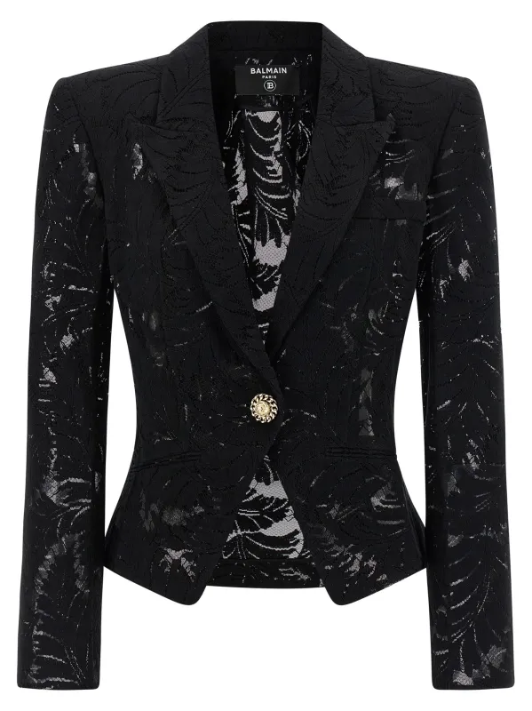 Lace Blazer Blazers Black made by Balmain