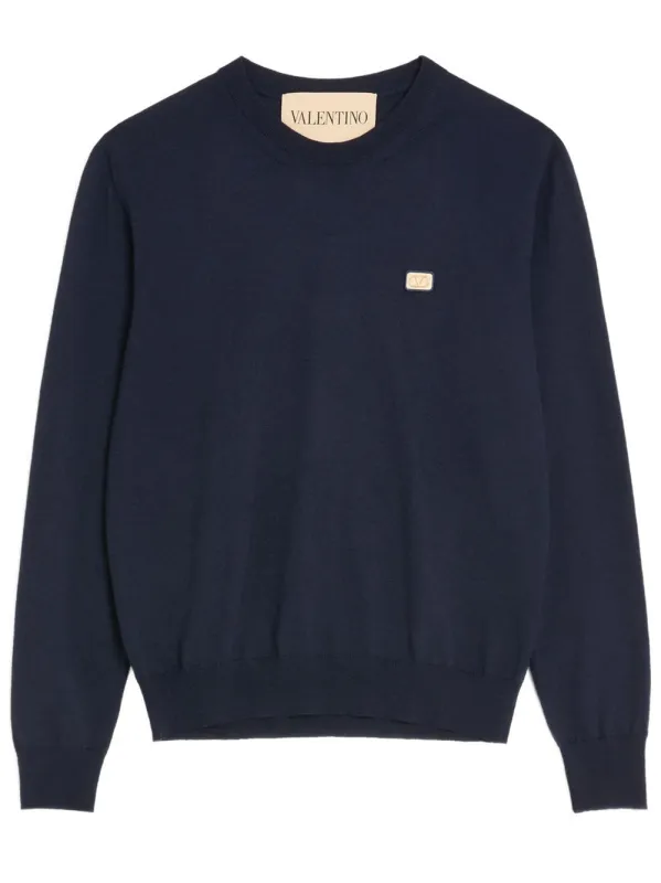 Valentino Wool Jumper With Vlogo Patch made by Valentino Garavani