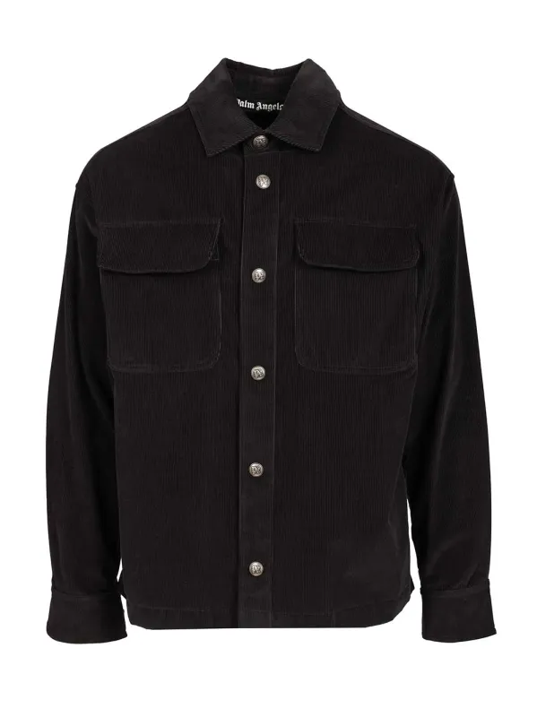 Corduroy Shirt Jacket Shirts Grey made by Palm Angels