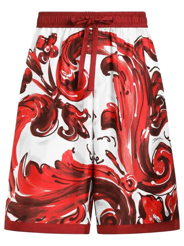 Vanity Bermuda Shorts In Majolica-Print Silk Twill made by Dolce & Gabanna