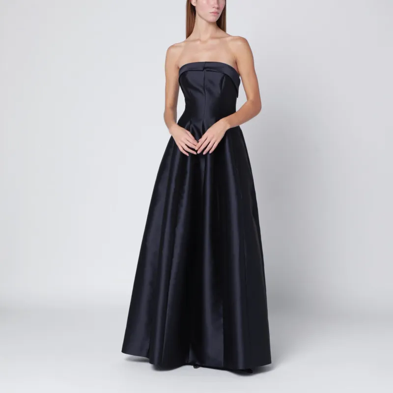 Blue Evening Dress In Silk-Blend Mikado made by Alberta Ferretti