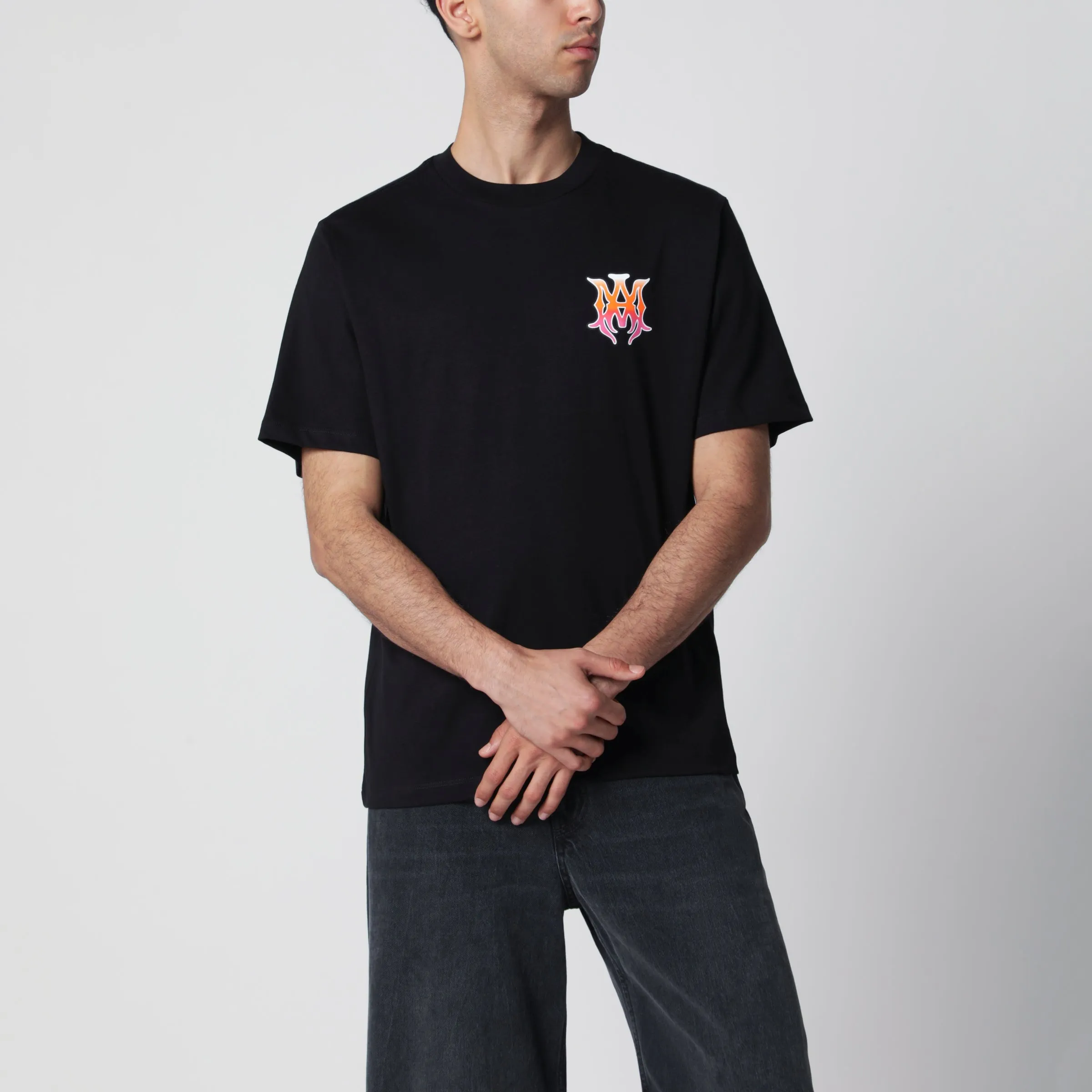 Black T-Shirt With Logo Print sold by Wanan Luxury