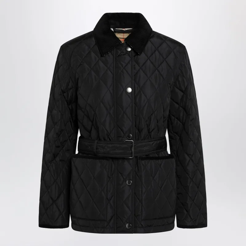 Black Quilted Nylon Jacket made by Burberry