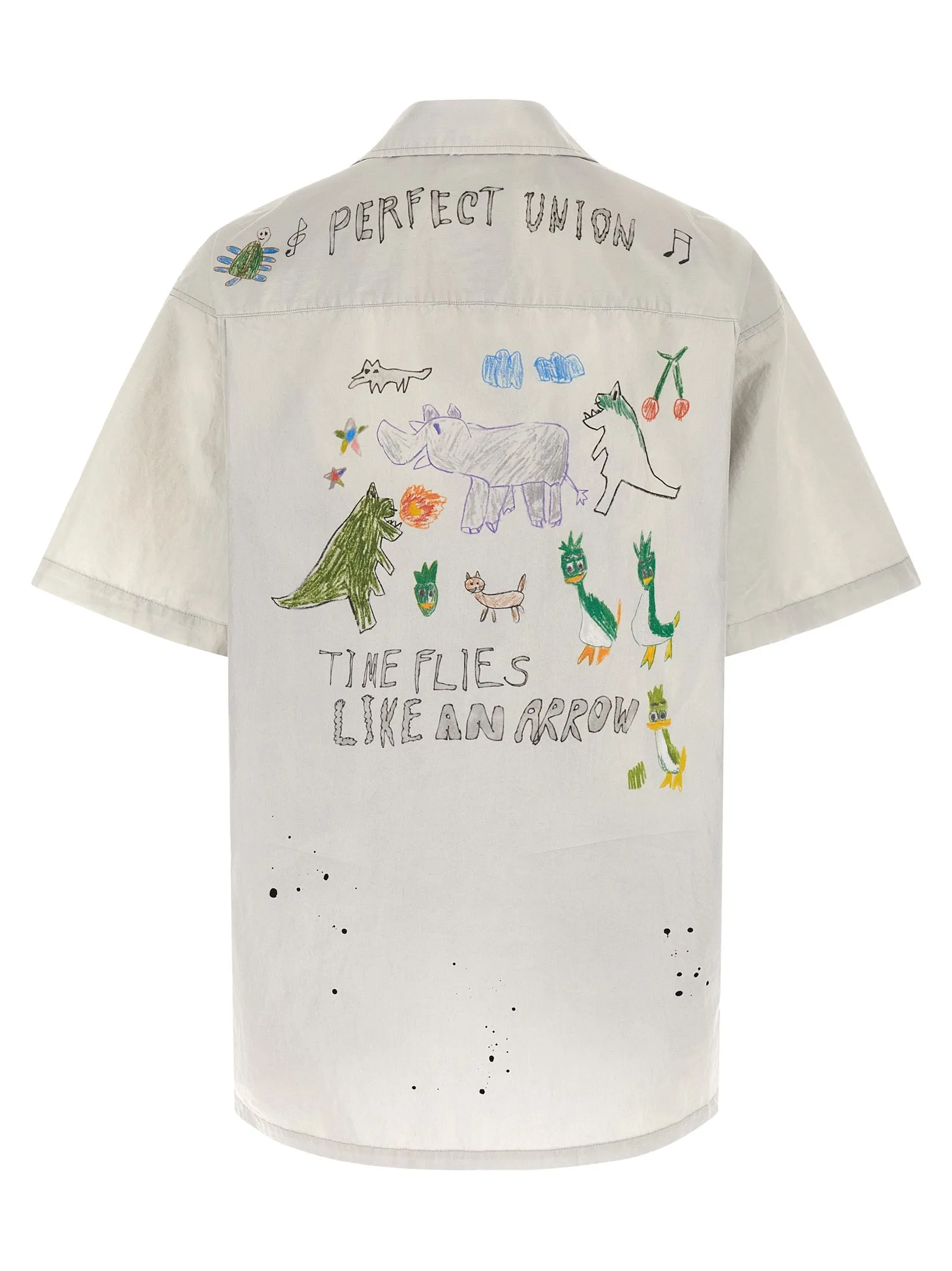 Graffiti Print Shirt Shirt And Blouse Gray sold by Wanan Luxury product image thumbnail 2