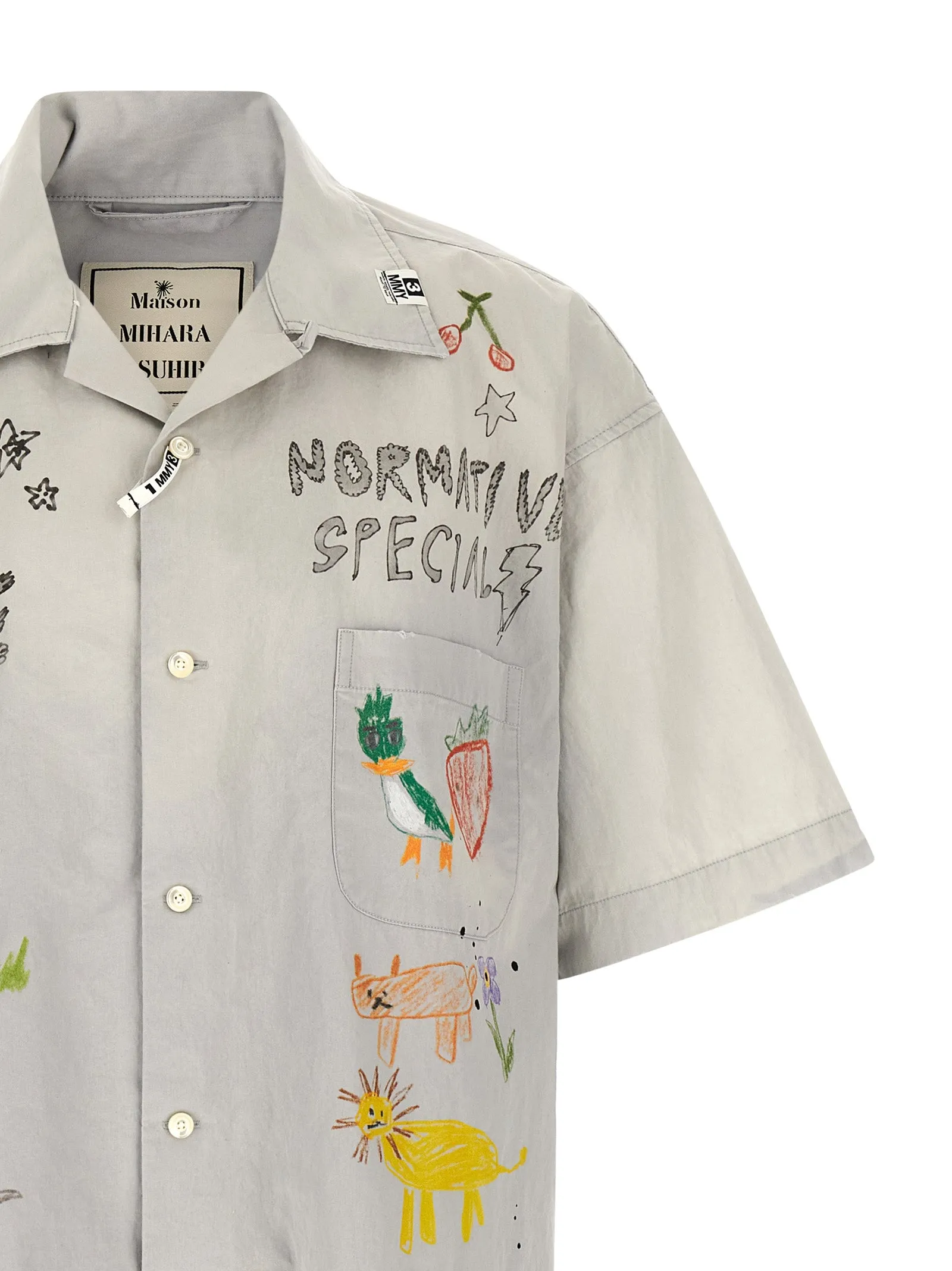 Graffiti Print Shirt Shirt And Blouse Gray sold by Wanan Luxury product image thumbnail 3