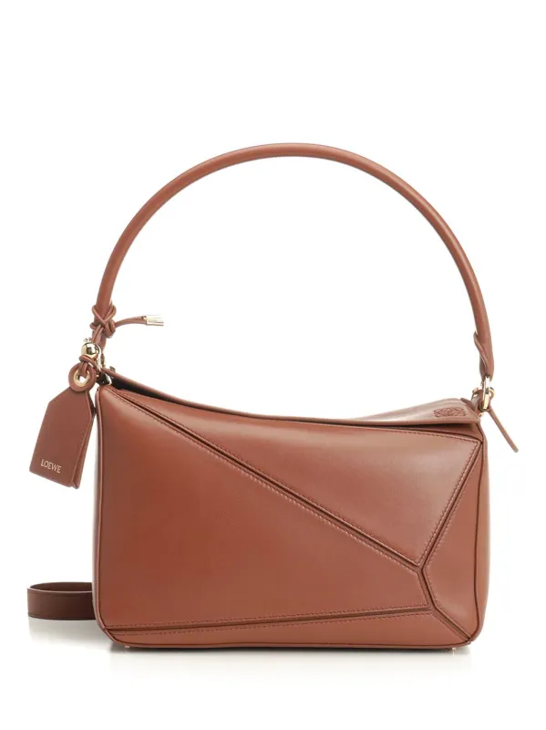 Puzzle Featherlight Shoulder Bags Beige made by Loewe
