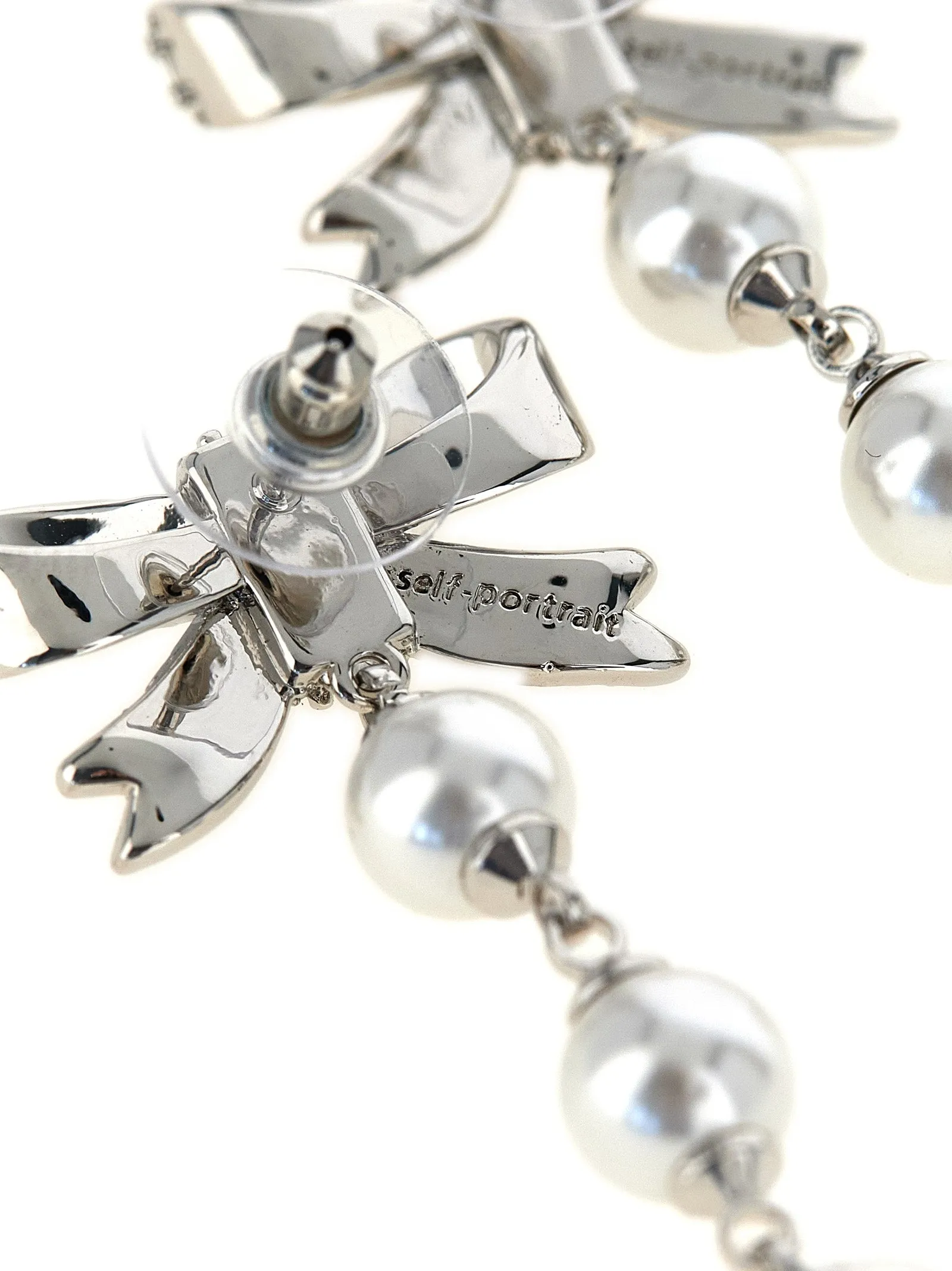 Crystal Bow Pearl Droplet Jewelry Silver sold by Wanan Luxury product image thumbnail 2