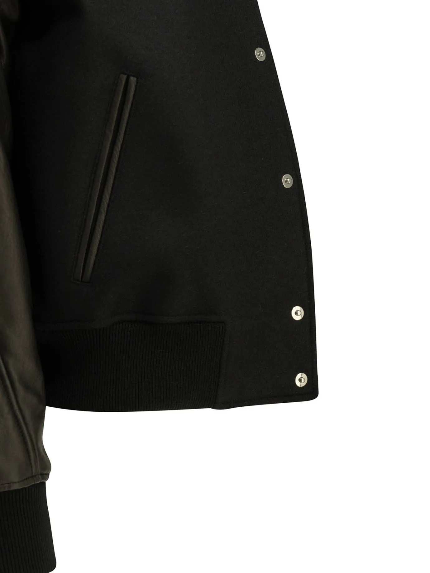 Wool Bomber Jacket With Reverse Logo Jackets And Coats Black sold by Wanan Luxury product image thumbnail 4