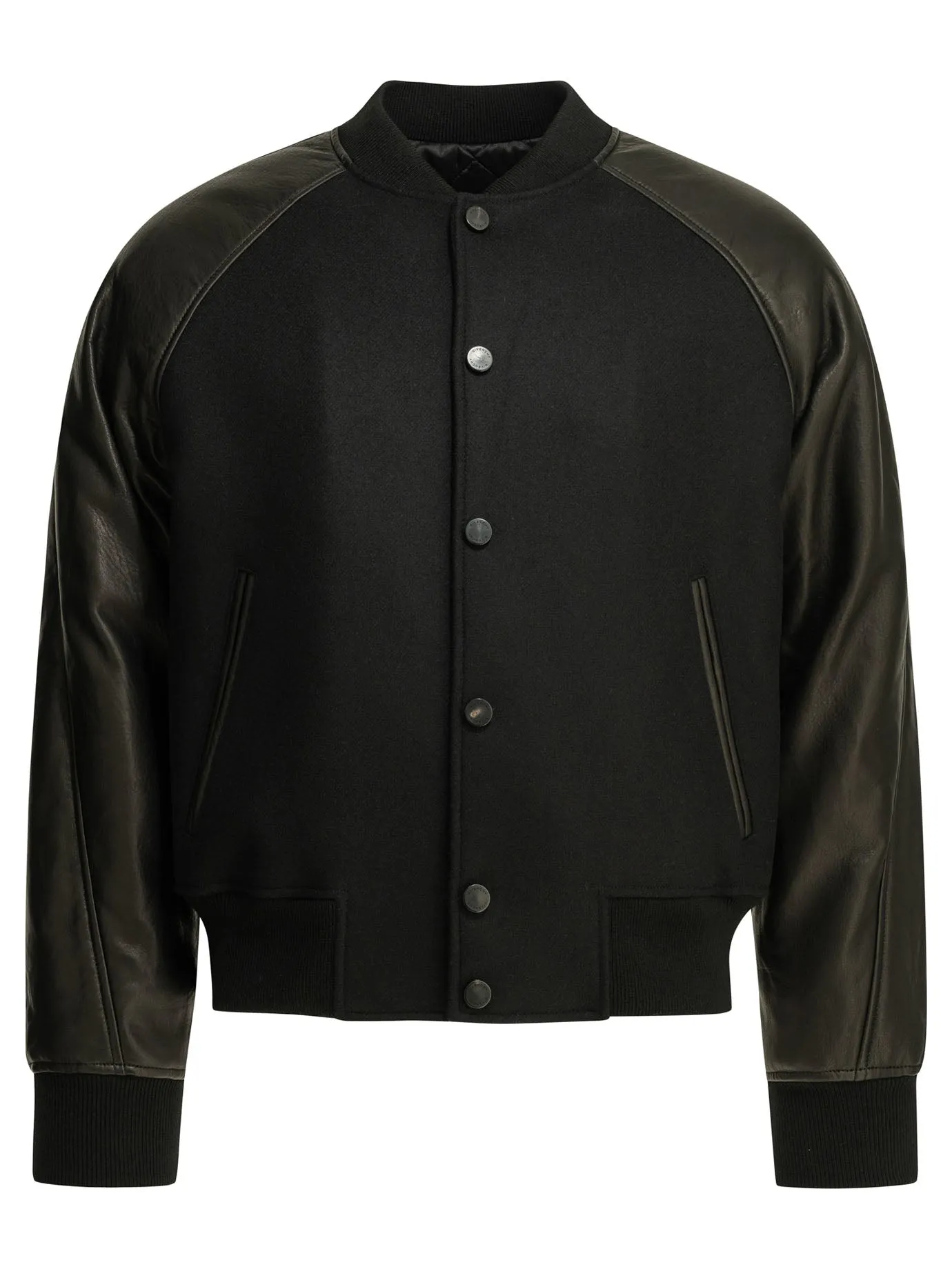 Wool Bomber Jacket With Reverse Logo Jackets And Coats Black sold by Wanan Luxury