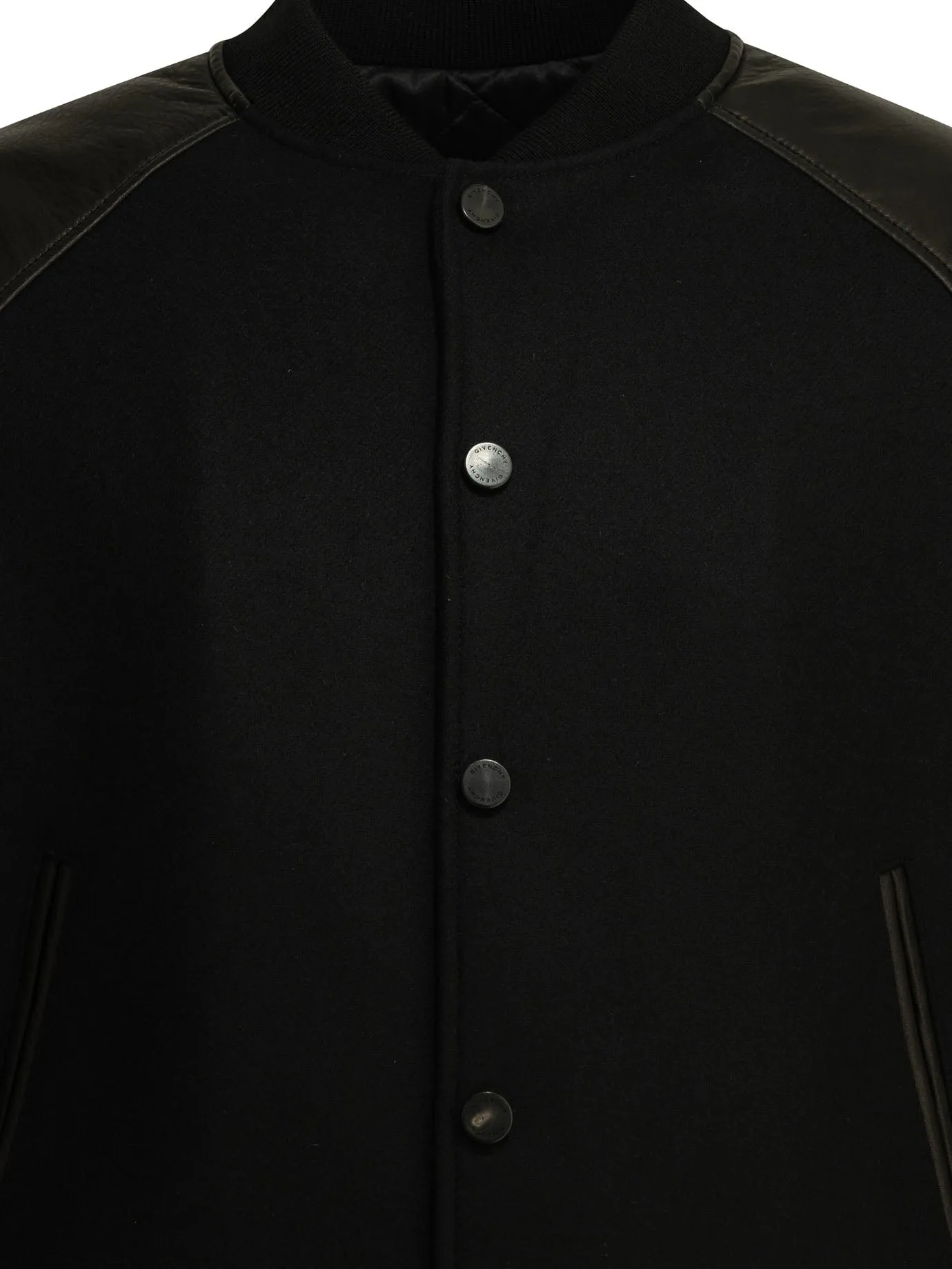 Wool Bomber Jacket With Reverse Logo Jackets And Coats Black sold by Wanan Luxury product image thumbnail 3