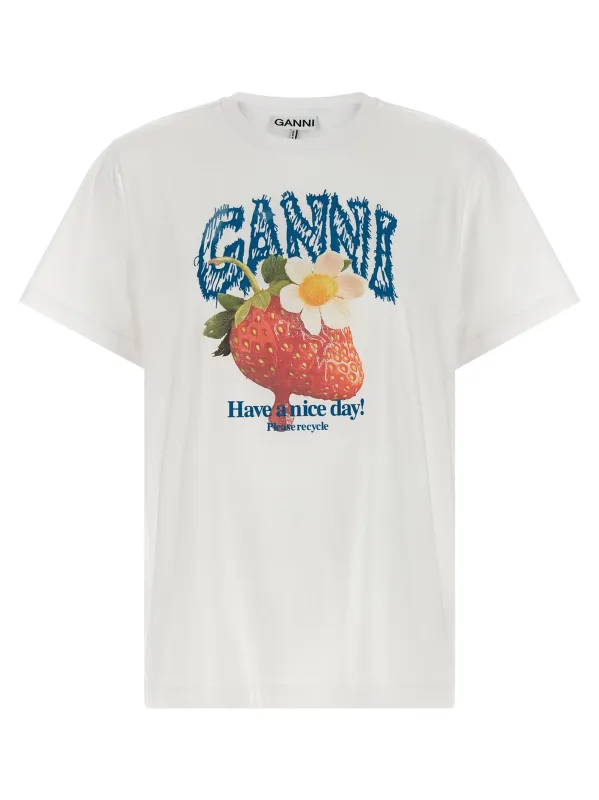 Strawberry T-Shirt White made by Ganni
