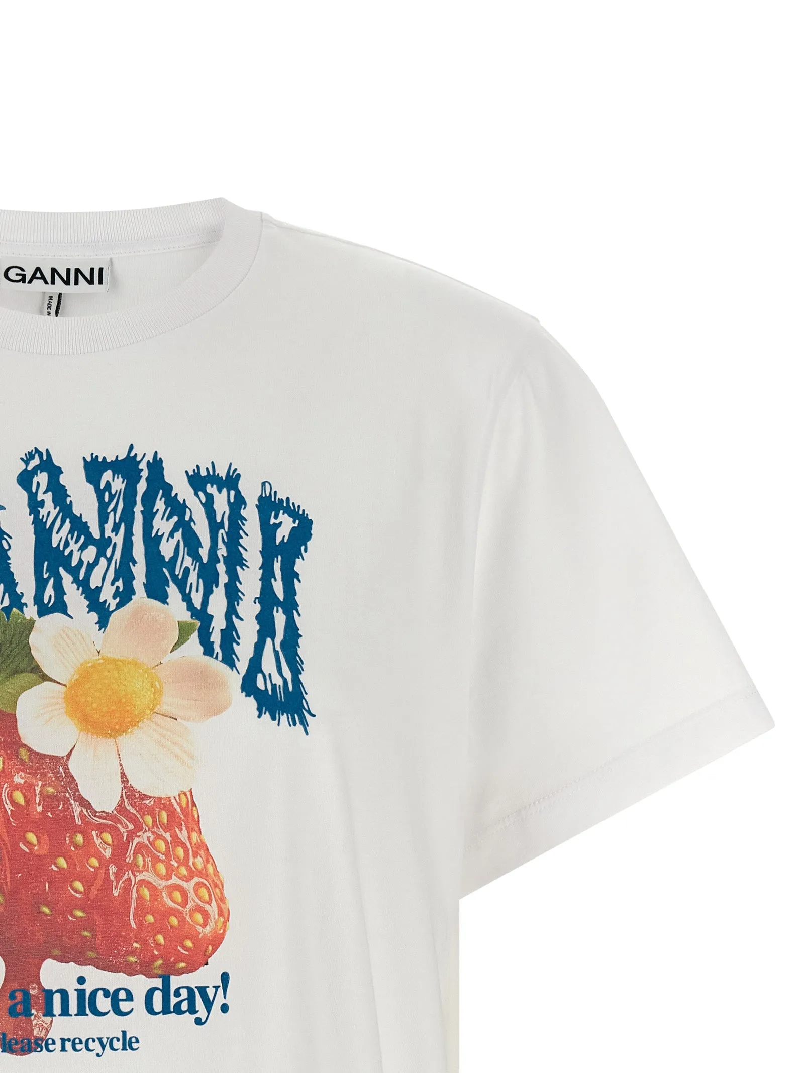 Strawberry T-Shirt White sold by Wanan Luxury product image thumbnail 3