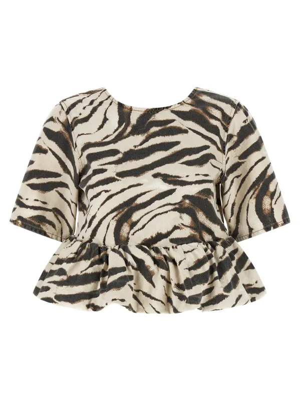 Zebra Denim Tops Multicolor made by Ganni