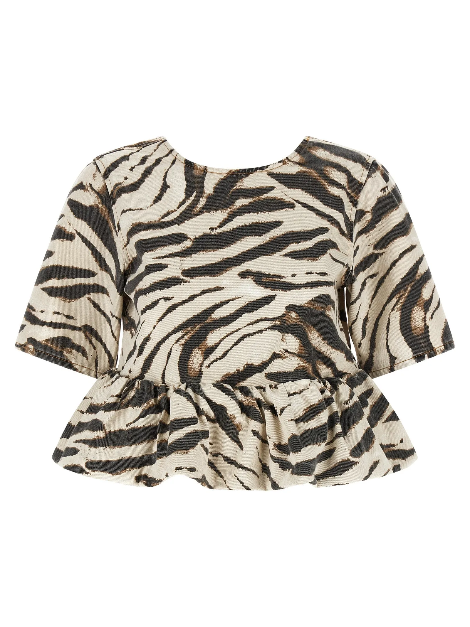 Zebra Denim Tops Multicolor sold by Wanan Luxury