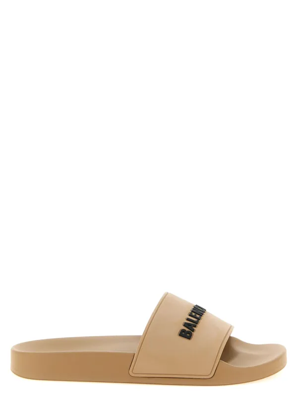 Slide Pool Sandals Beige made by Balenciaga